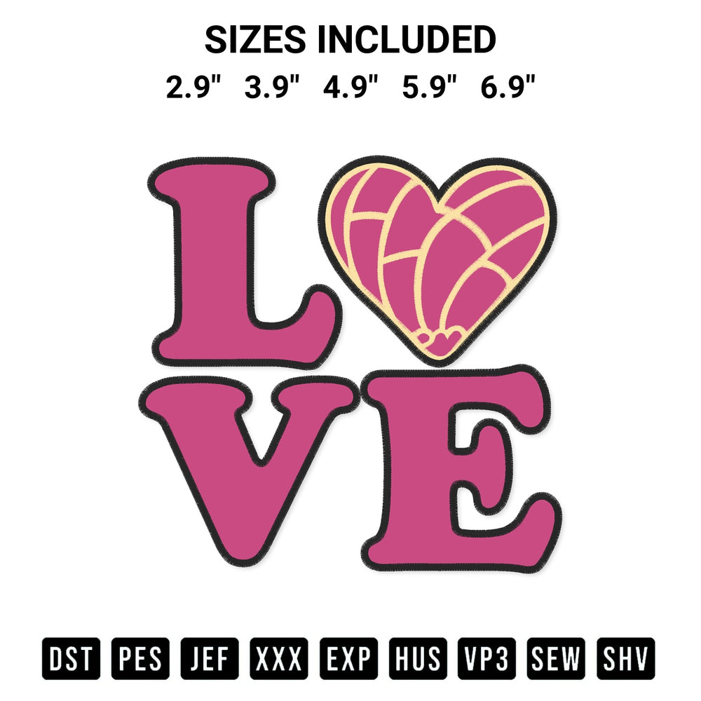 Get the Concha Heart Love Embroidery Design embroidery design for your custom crafts! Premium digitized files available for instant download at Designspacks.com. Available sizes: 2.9", 3.9", 4.9", 5.9", 6.9".