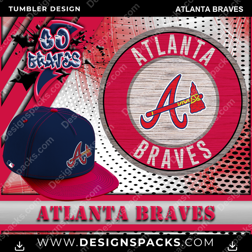 Baseball Go Team Atlanta Braves Tumbler Digital Wrap Design