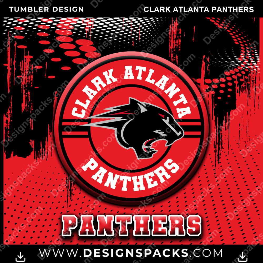 College Sport Dot Logo Clark Atlanta Panthers NCAA College Sport Tumbler Digital Wrap Design Download
