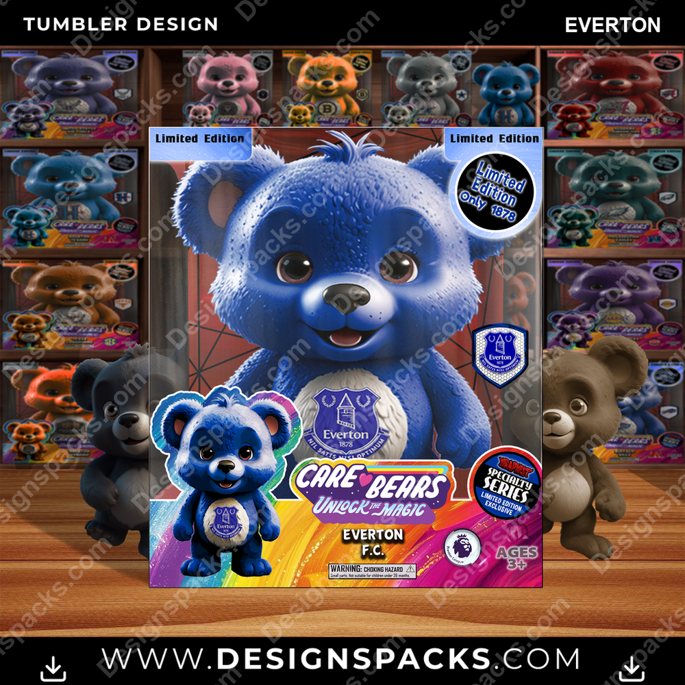 Soccer UK Care Bear Box Everton Tumbler Digital Wrap Design