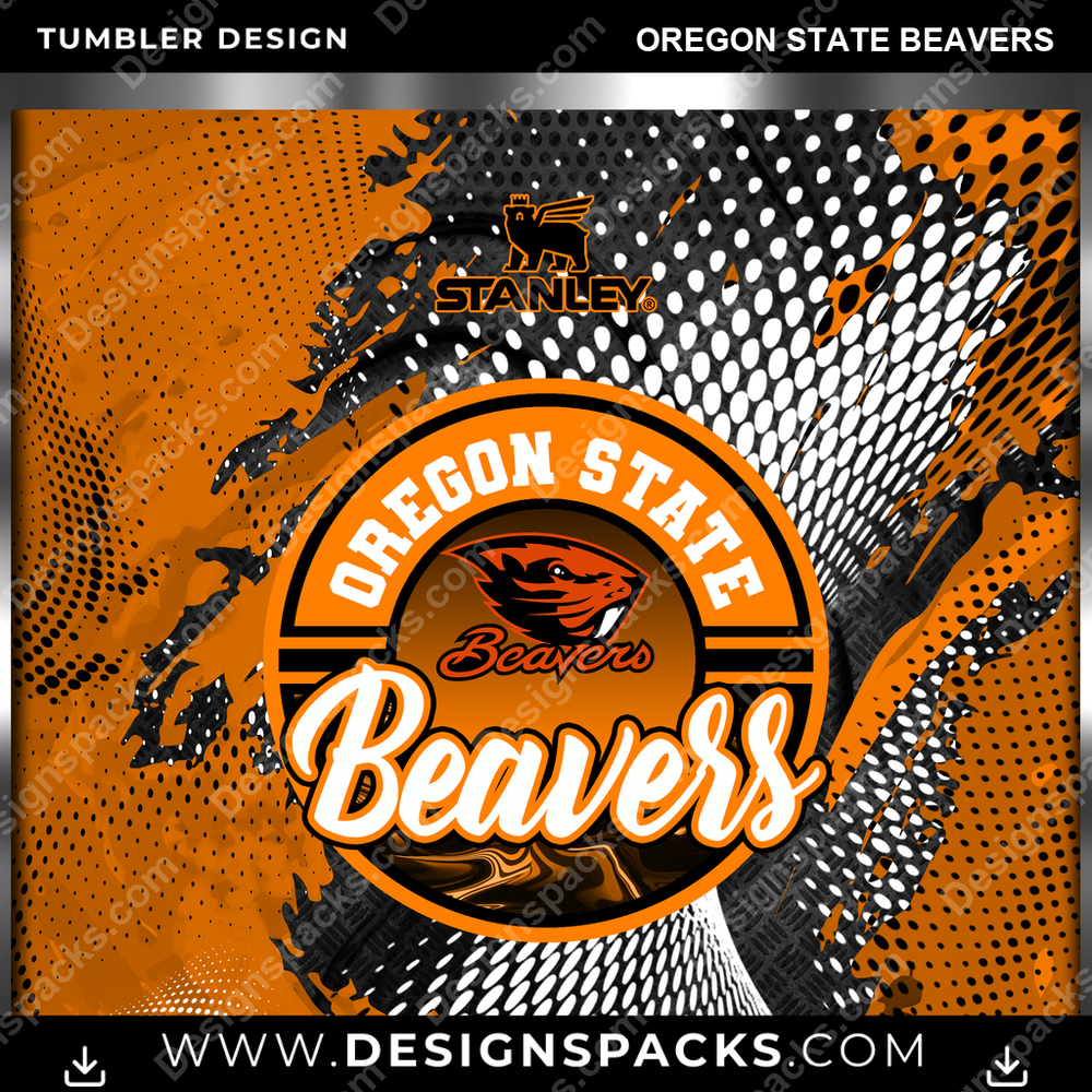 College Sport Stanley Oregon State Beavers NCAA College Sport Tumbler Digital Wrap Design Download