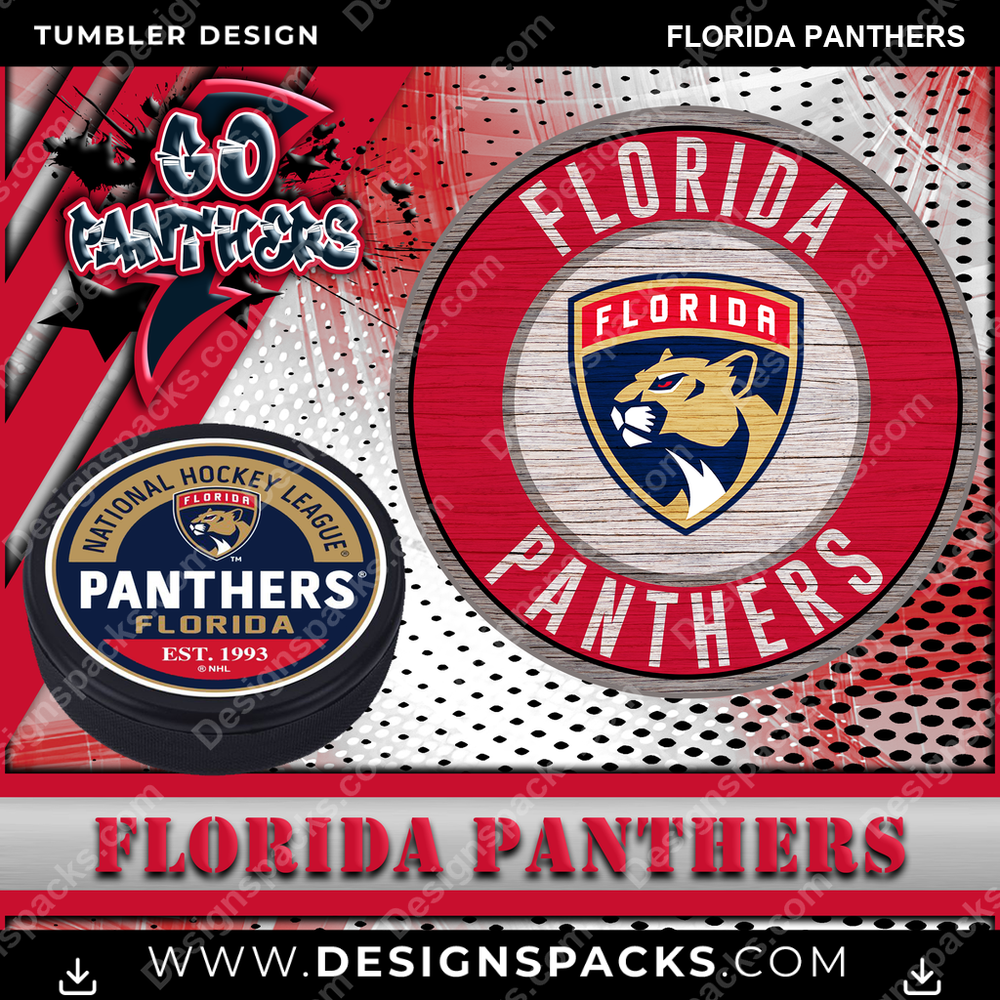 Hockey Go Team Florida Panthers Tumbler Digital Wrap Design