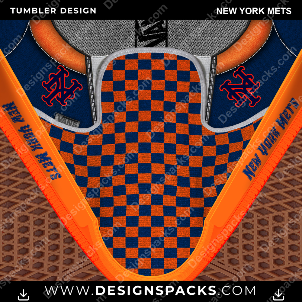 Baseball Vans Classic New York Mets Tumbler Digital Wrap Design