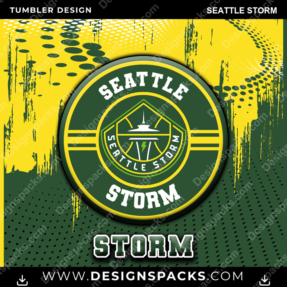 Basketball Dot Logo Seattle Storm Tumbler Digital Wrap Design