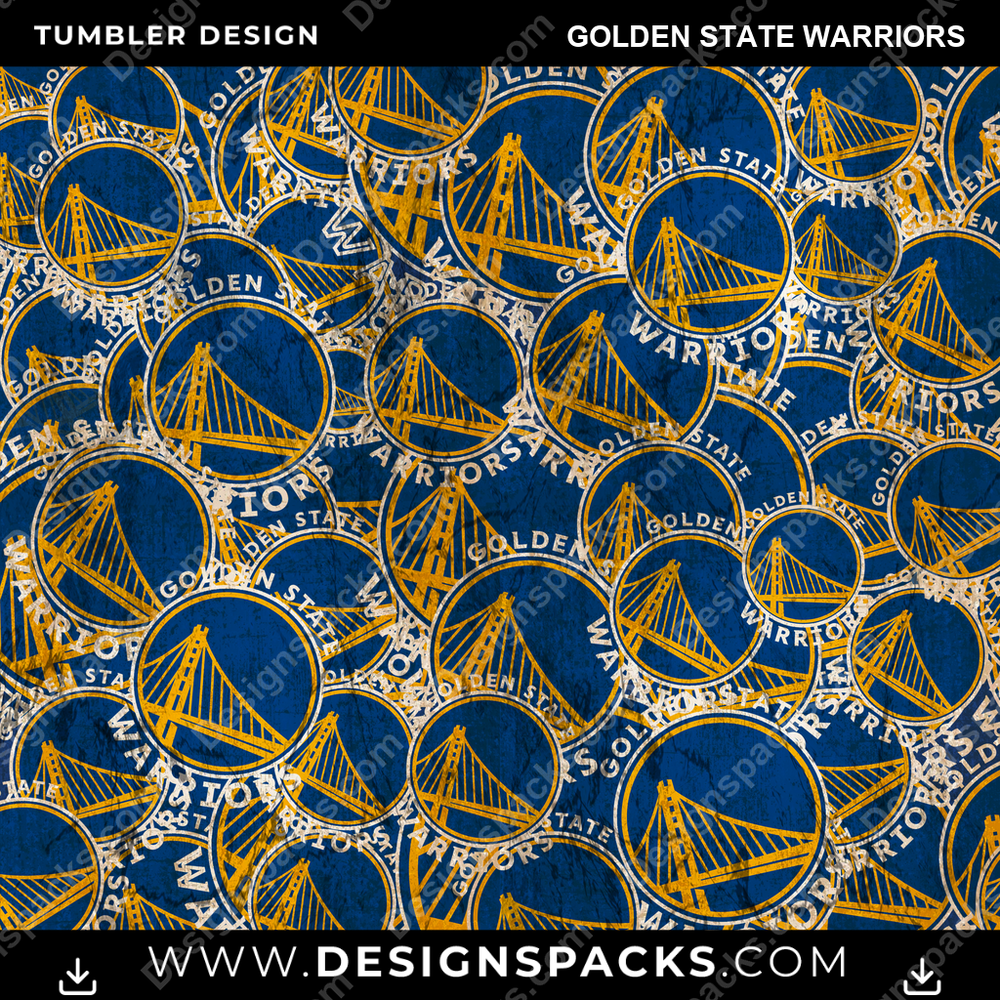 Basketball Logo BG Golden State Warriors Tumbler Digital Wrap Design