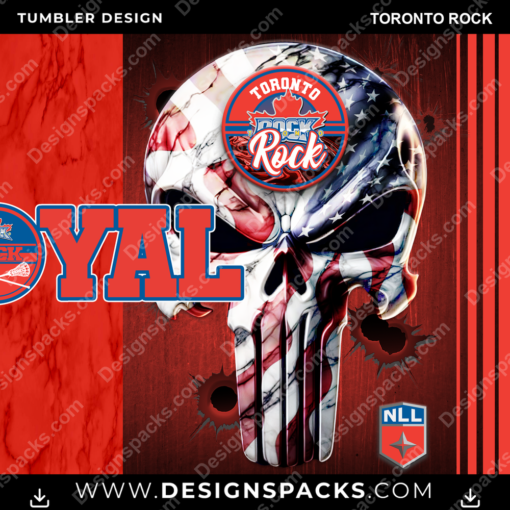 Lacrosse Loyal Toronto Rock Tumbler Digital Wrap Design