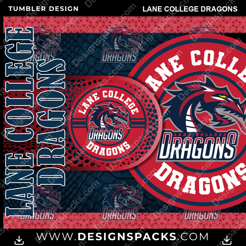 College Sport Hyper Lane College Dragons NCAA College Sport Tumbler Digital Wrap Design Download