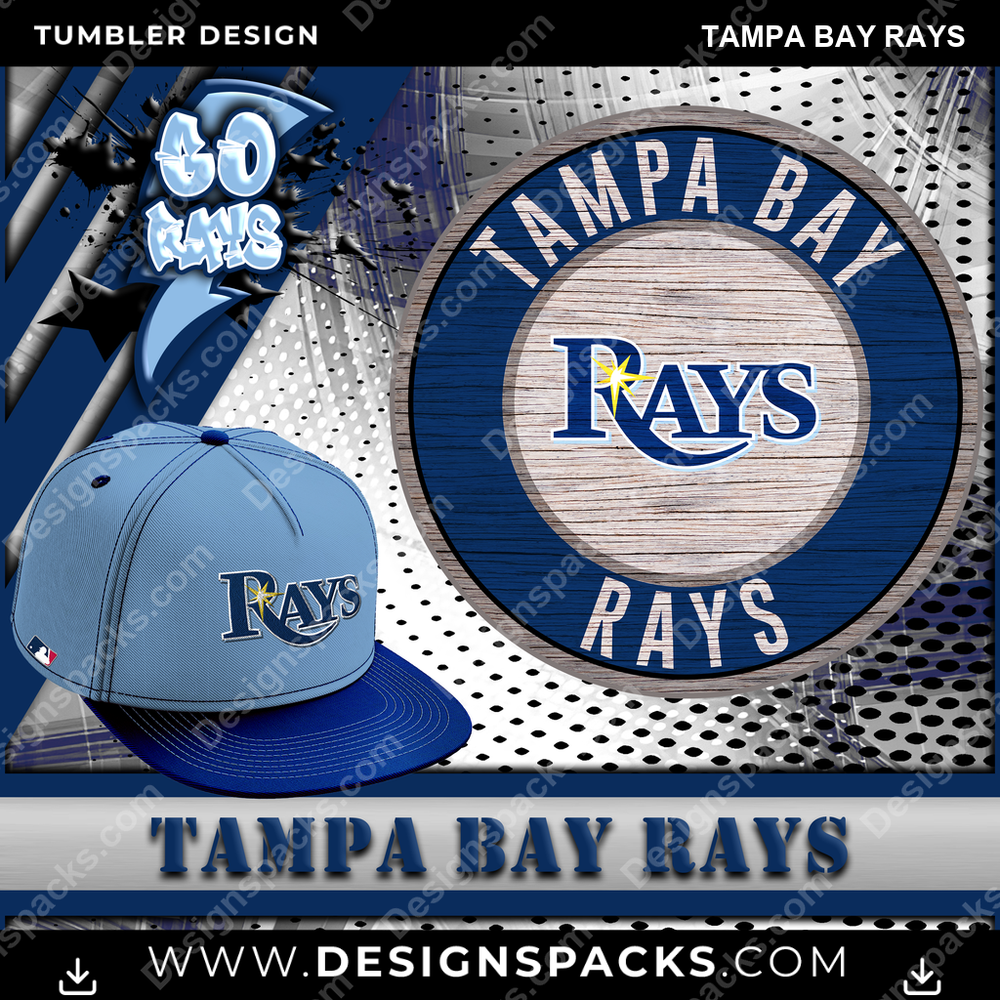 Baseball Go Team Tampa Bay Rays Tumbler Digital Wrap Design