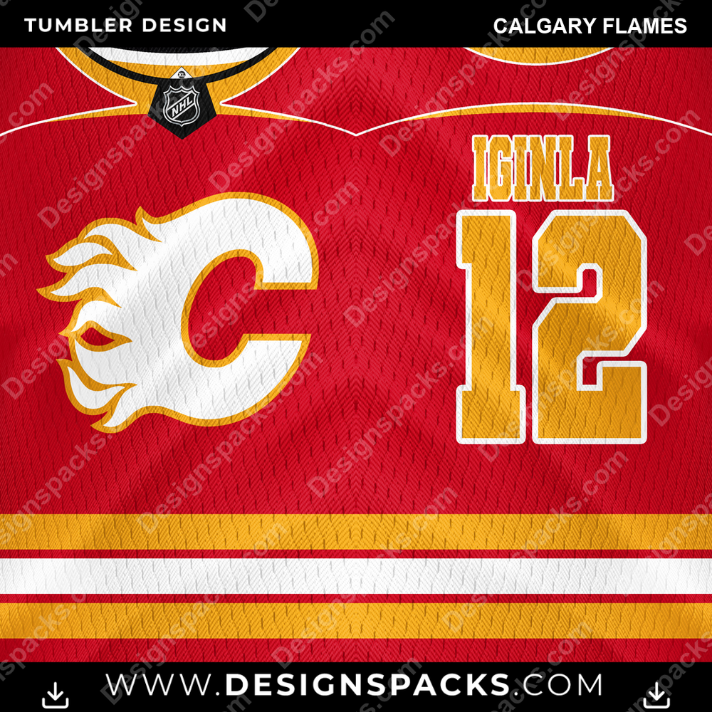 Hockey Jersey Calgary Flames Tumbler Digital Wrap Design