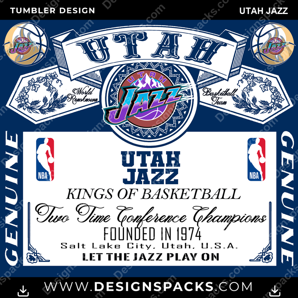 Basketball Budweiser Utah Jazz Tumbler Digital Wrap Design