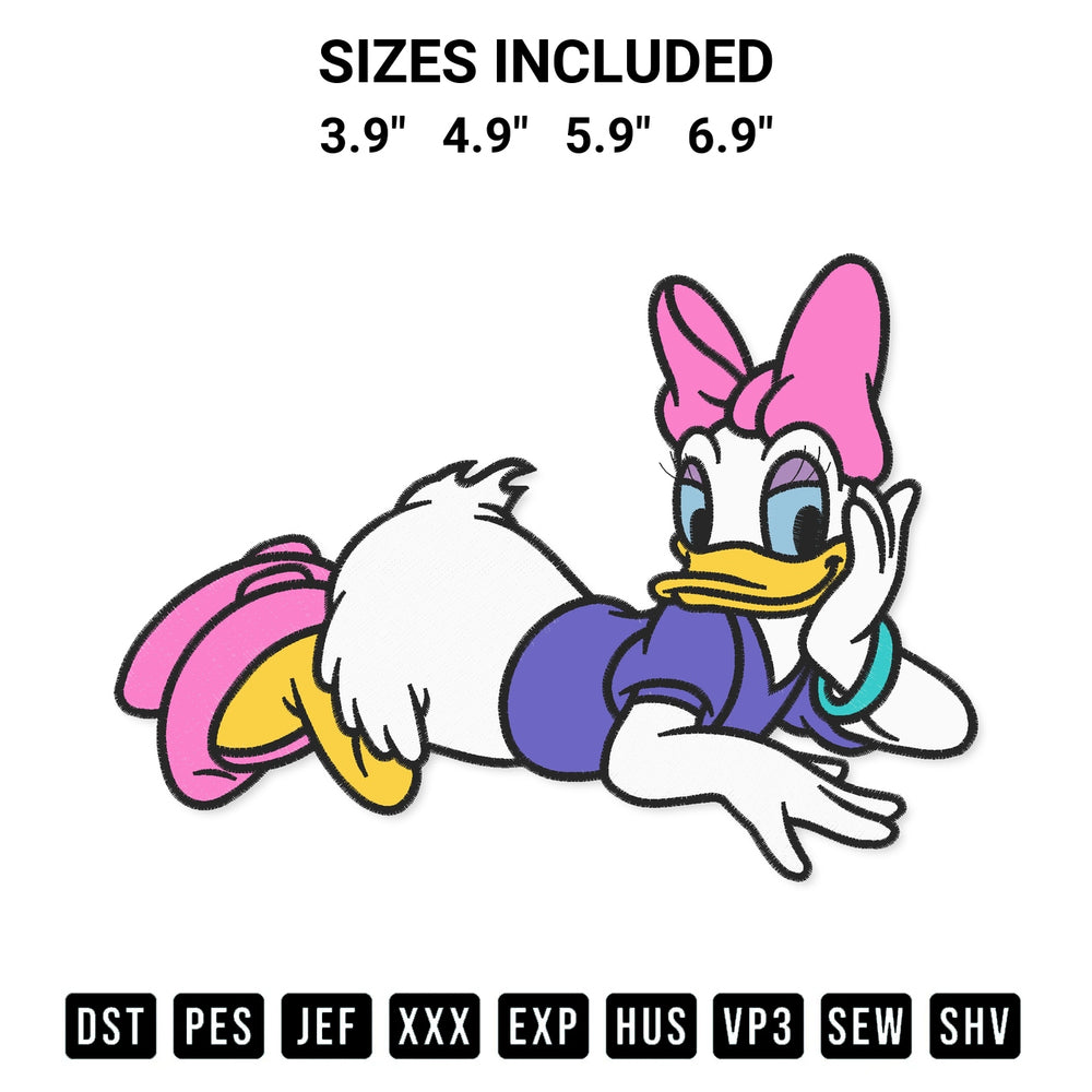 Get the Daisy Duck Embroidery Design embroidery design for your custom crafts! Premium digitized files available for instant download at Designspacks.com. Available sizes: 3.9", 4.9", 5.9", 6.9".