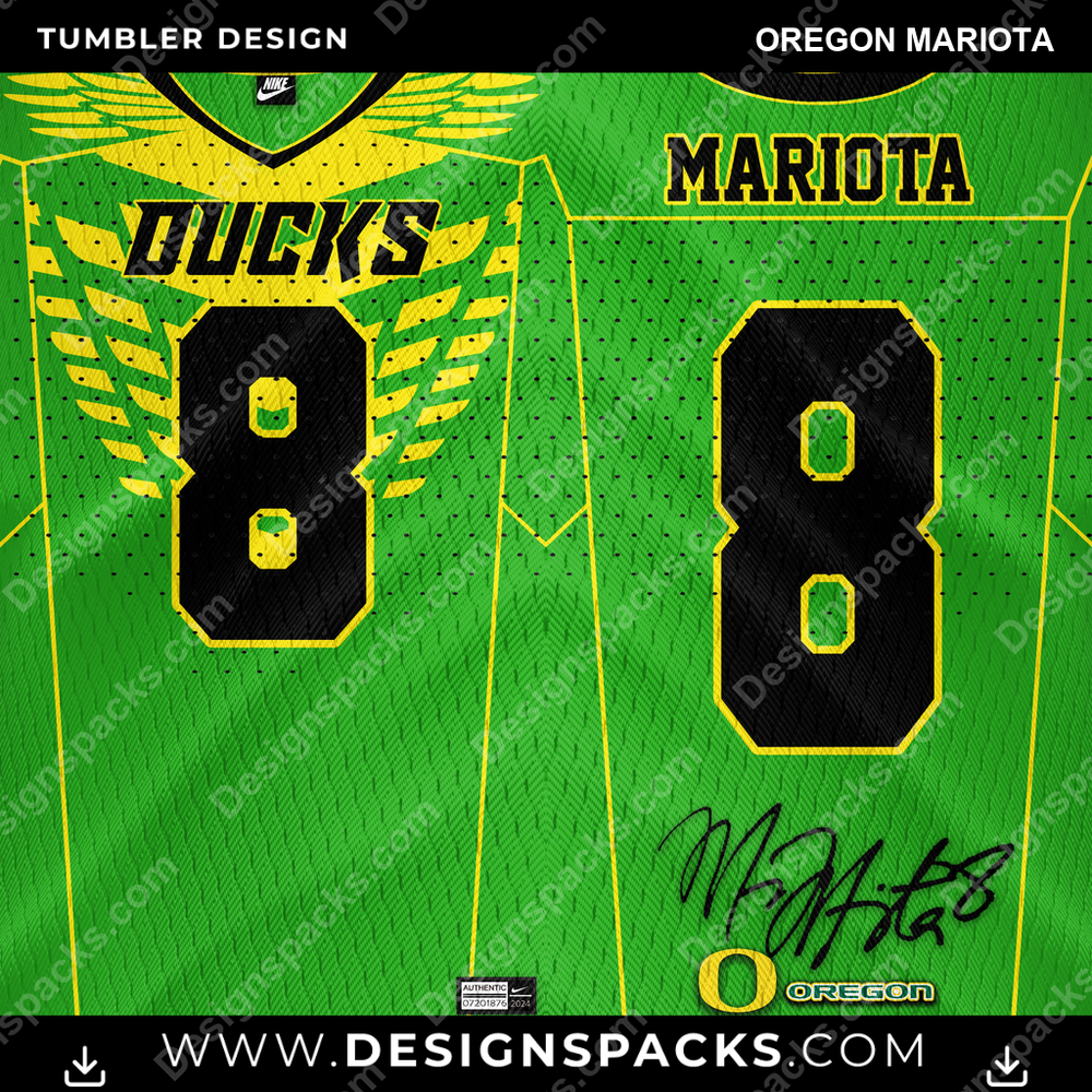 College Sport Jersey OREGON Mariota NCAA College Sport Tumbler Digital Wrap Design Download