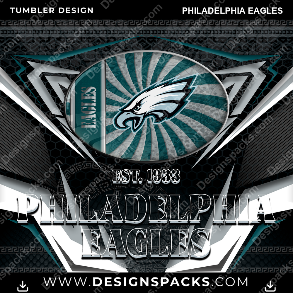 Football Tribal Philadelphia Eagles Tumbler Digital Wrap Design