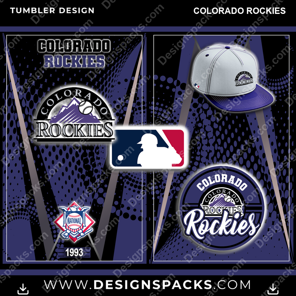 Baseball Team Logo Colorado Rockies Tumbler Digital Wrap Design