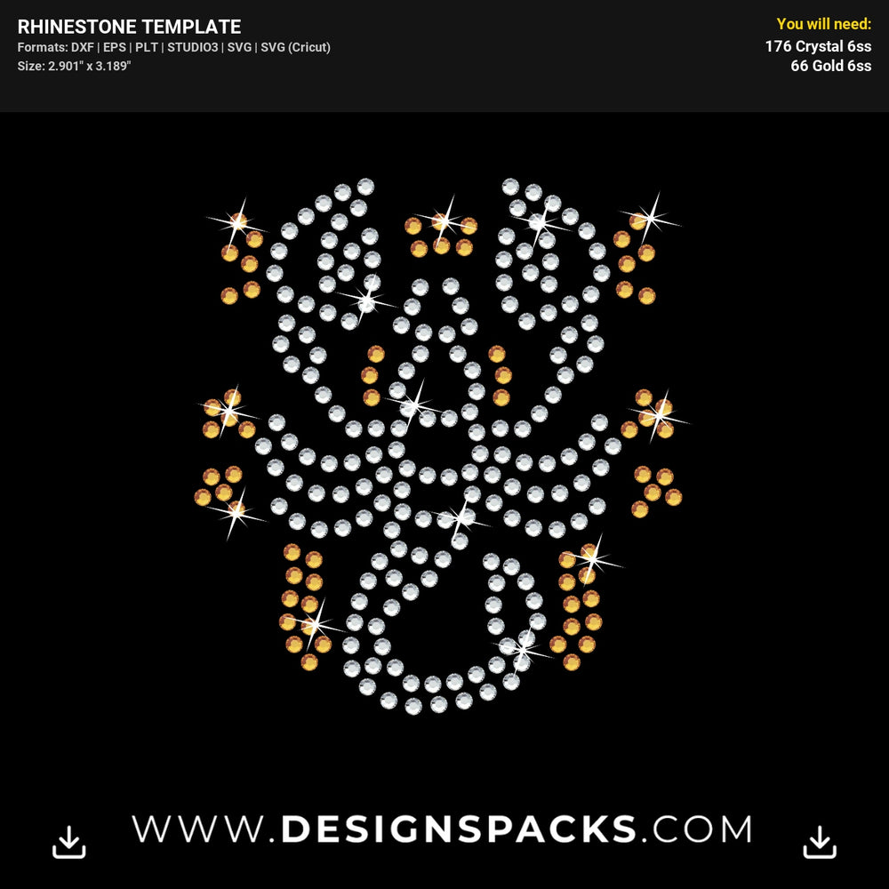 Scorpio Zodiac Face Mask Design Rhinestone Digital Template