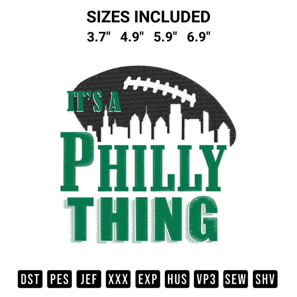 Download the American Football Its A Philly Thing Gift For Fan Philadelphia Eagles Embroidery Design machine embroidery design exclusively at Designspacks.com. Premium digitized pattern for apparel and DIY crafts. Available sizes: 3.7", 4.9", 5.9", 6.9".
