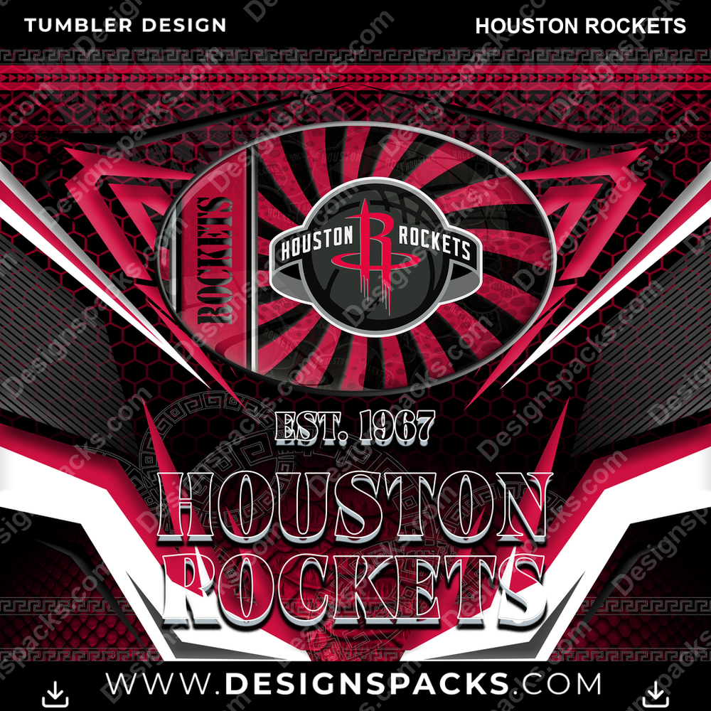 Basketball Tribal Houston Rockets NBA Basketball Tumbler Digital Wrap Design Download