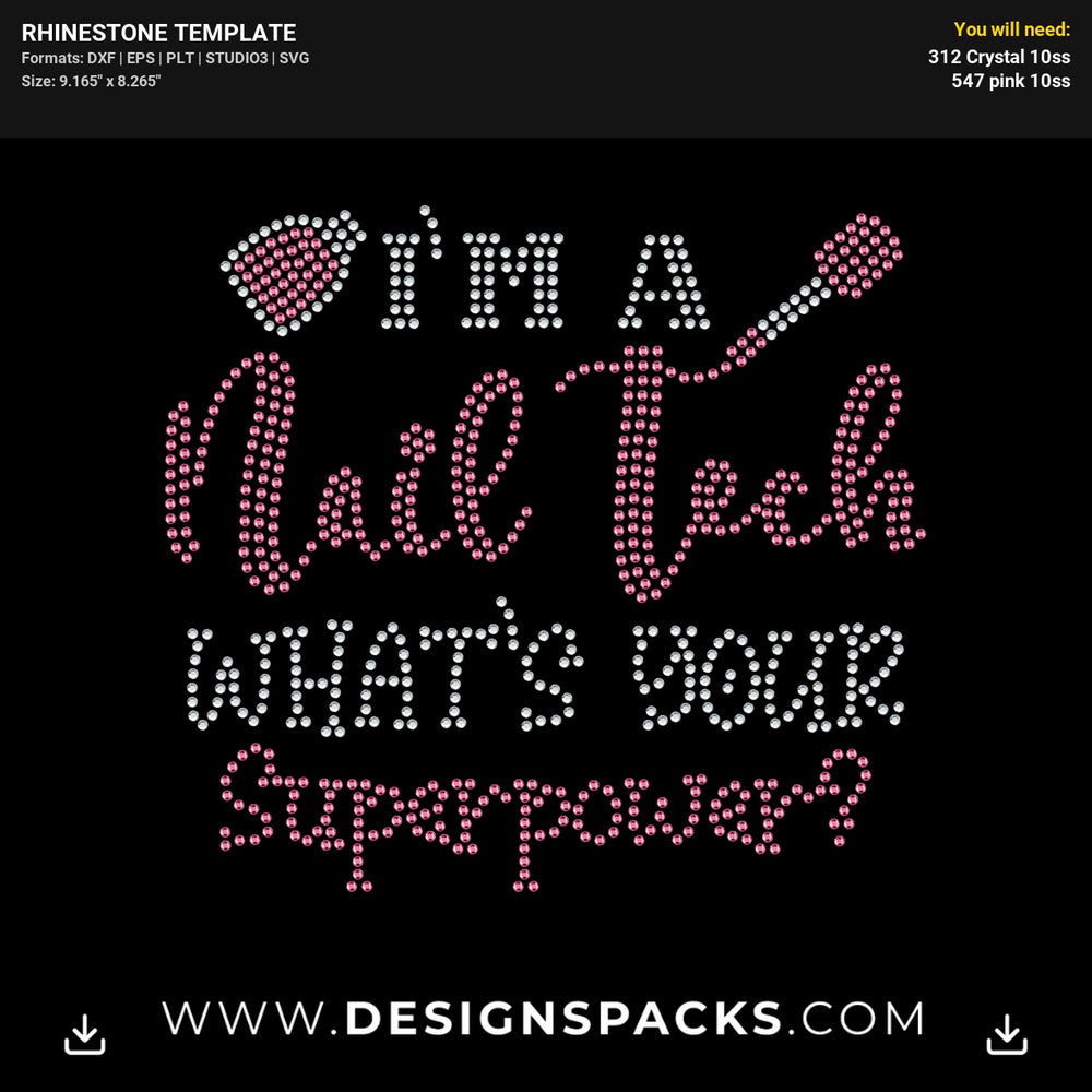 Nail Tech Updated Rhinestone Digital Template