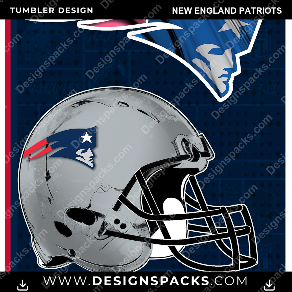 Football Posters New England Patriots Tumbler Digital Wrap Design