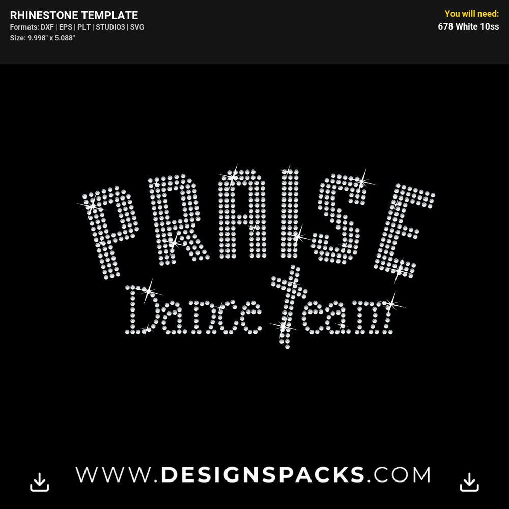 Praise Dance Tema Rhinestone Digital Template