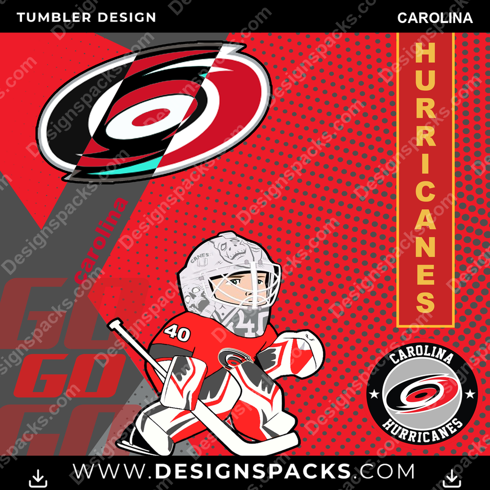 Ice Hockey GO Carolina Tumbler Digital Wrap Design
