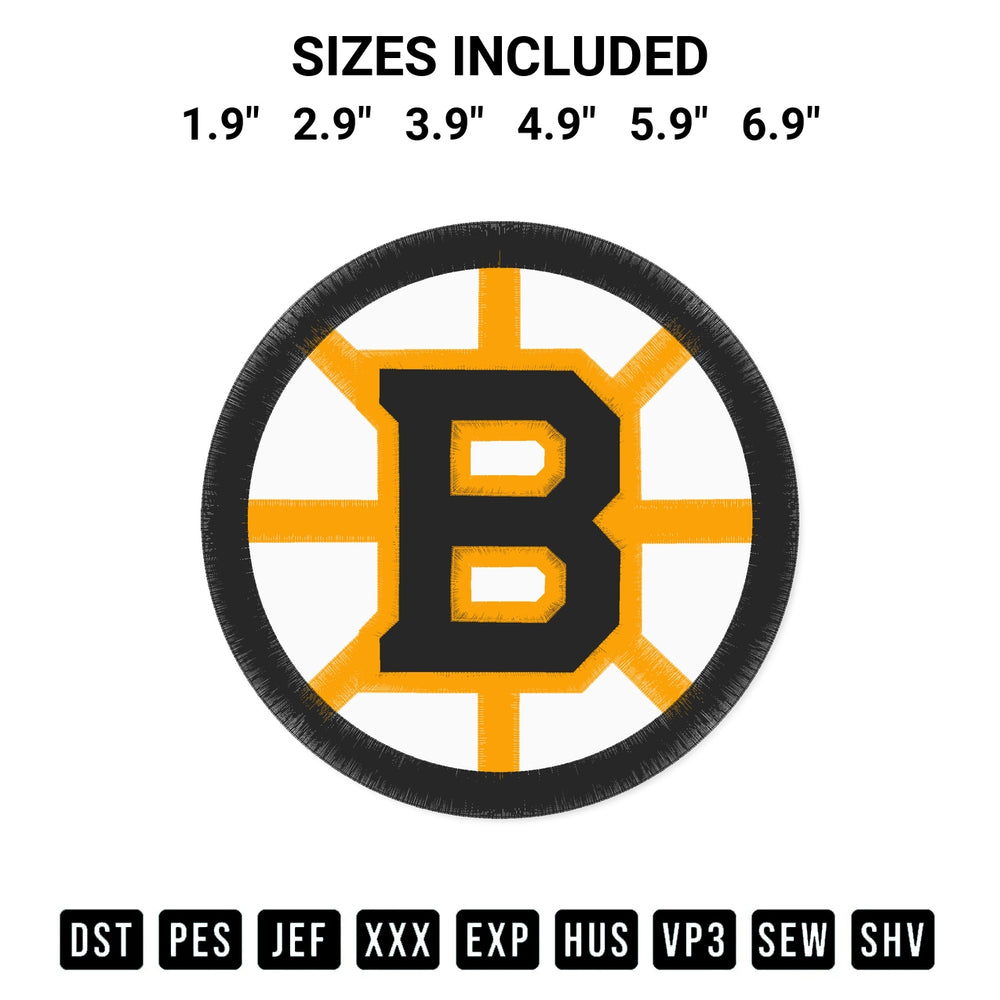 Get the Boston Bruins 2023 Logo Embroidery Design embroidery design for your custom crafts! Premium digitized files available for instant download at Designspacks.com. Available sizes: 1.9", 2.9", 3.9", 4.9", 5.9", 6.9".