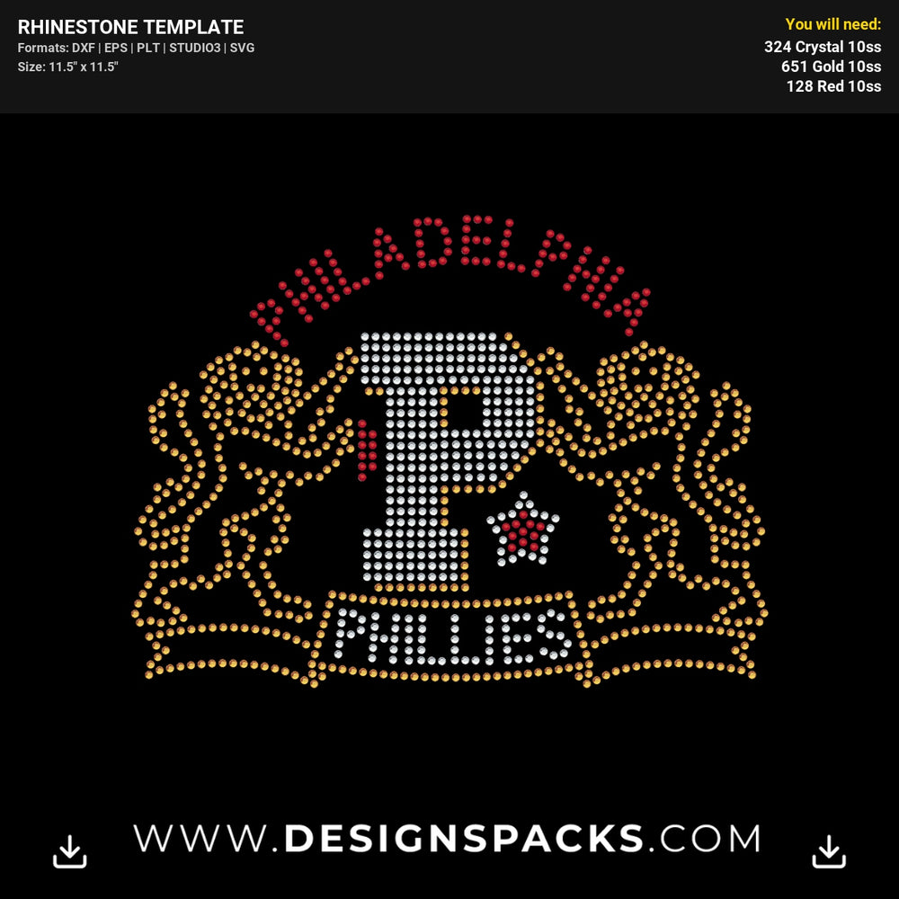Philadelphia Phillies Modelo Beer Rhinestone Digital Template
