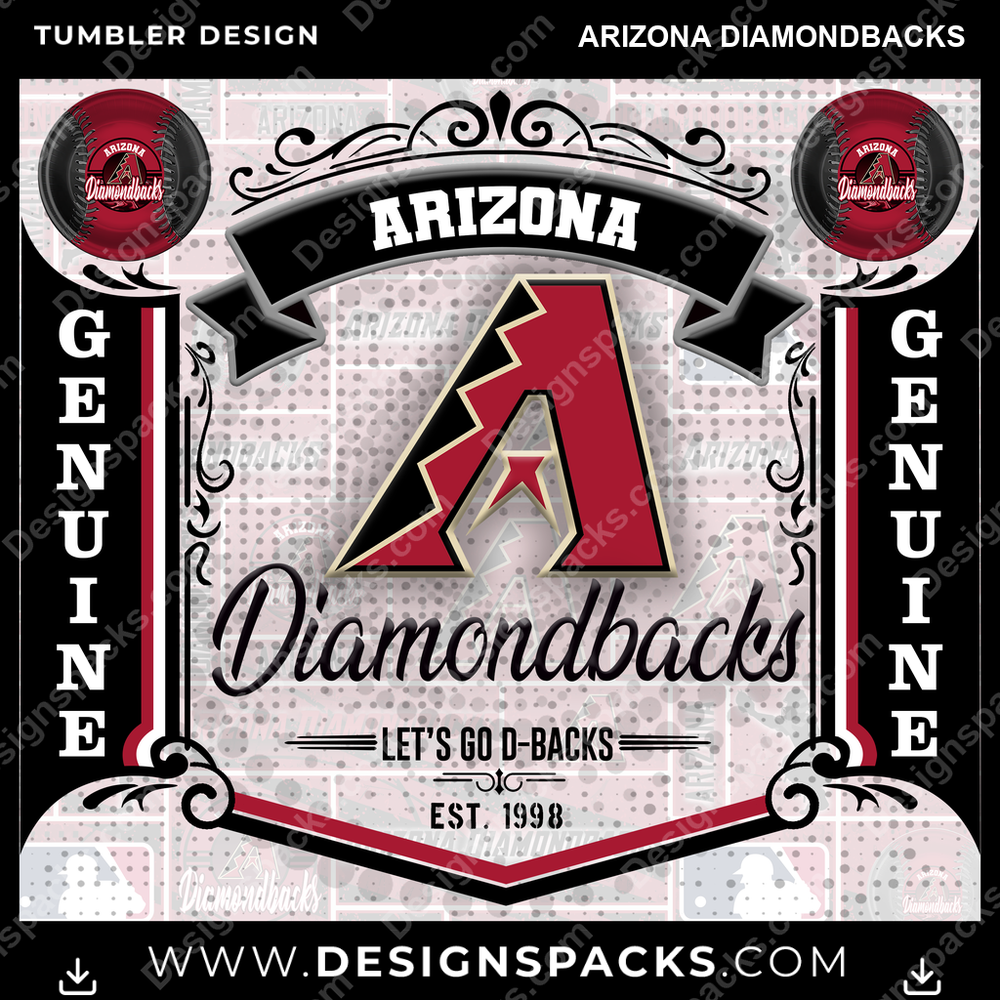 Baseball Bud Arizona Diamondbacks Tumbler Digital Wrap Design