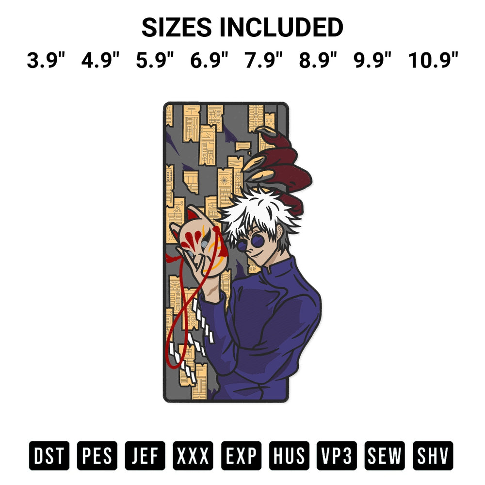 Elevate your next project with our Anime Gojo Satoru Embroidery Design embroidery file. Shop high-quality digital patterns instantly at Designspacks.com. Available sizes: 3.9", 4.9", 5.9", 6.9", 7.9", 8.9", 9.9", 10.9".