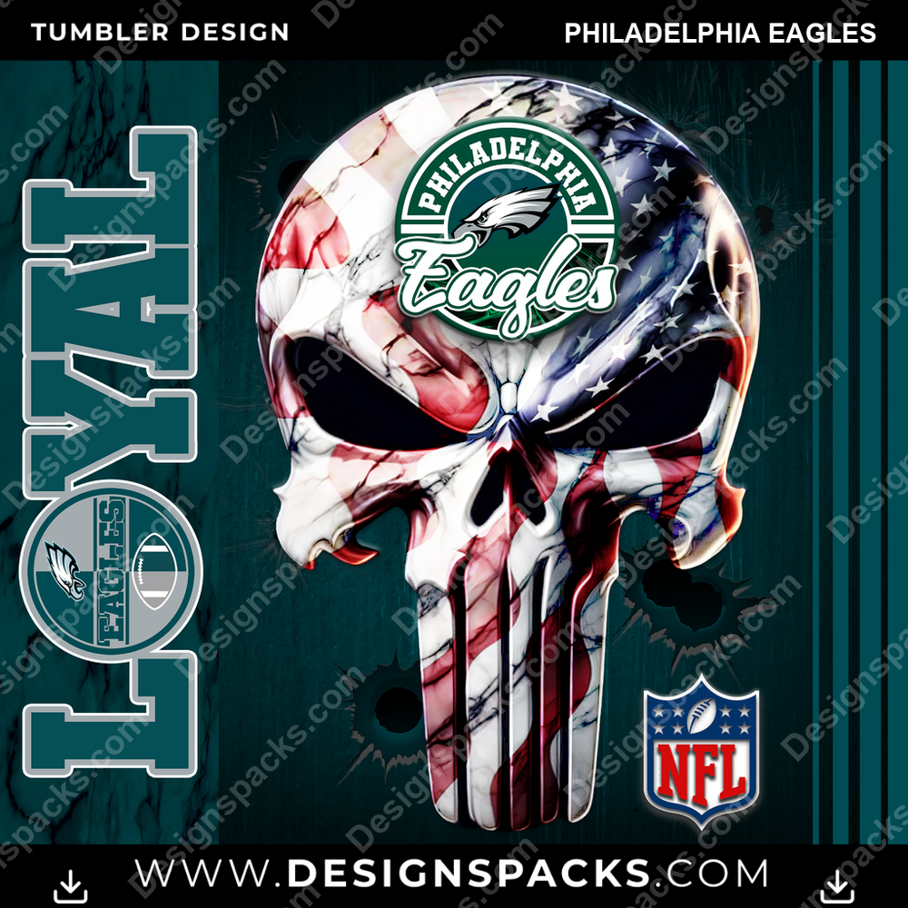 Football Loyal Philadelphia Eagles Tumbler Digital Wrap Design