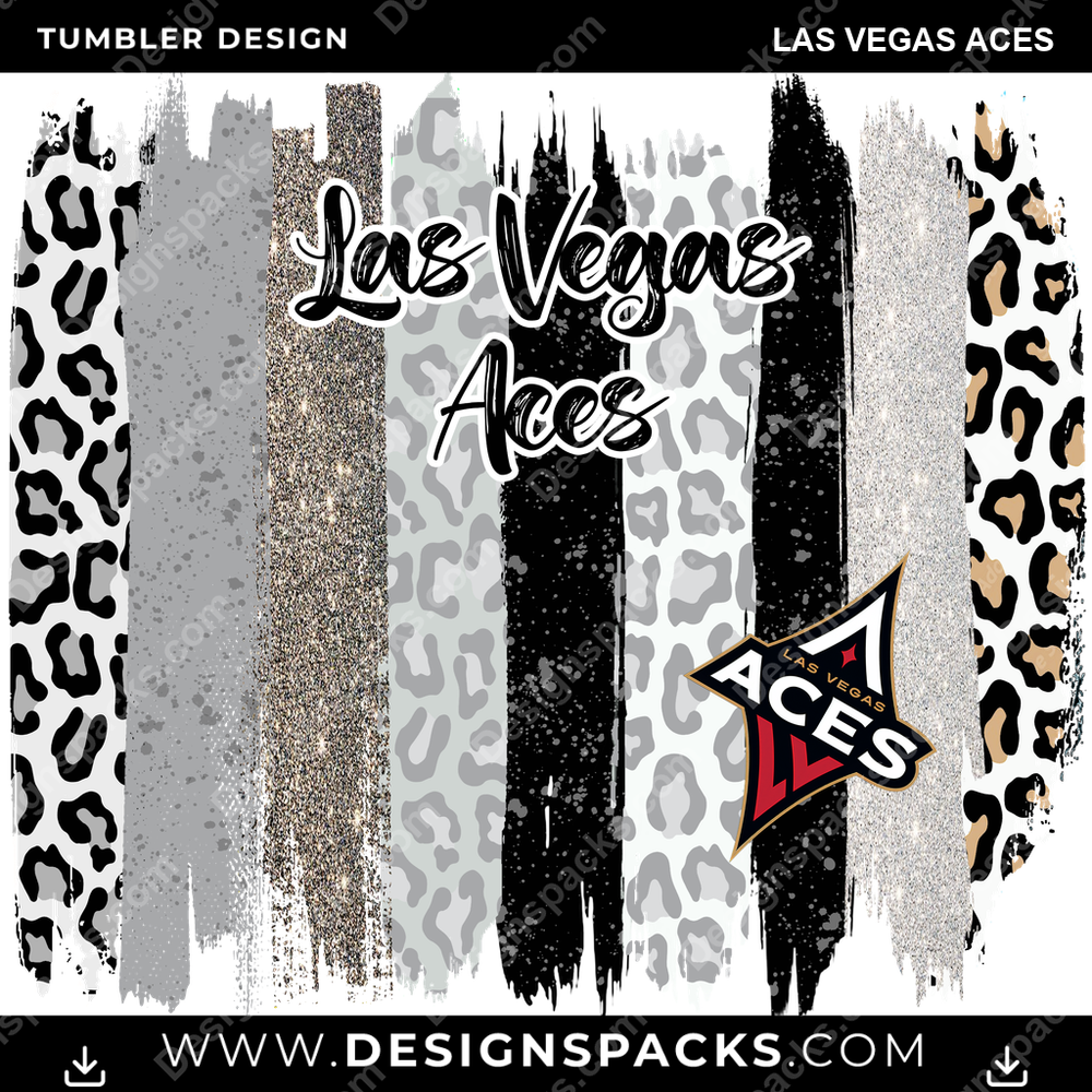 Basketball Brush Strokes Las Vegas Aces NBA Basketball Tumbler Digital Wrap Design Download