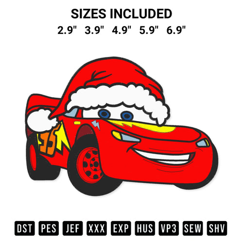 Get the Lightning Mcqueen Cars Christmas Embroidery Design embroidery design for your custom crafts! Premium digitized files available for instant download at Designspacks.com. Available sizes: 2.9