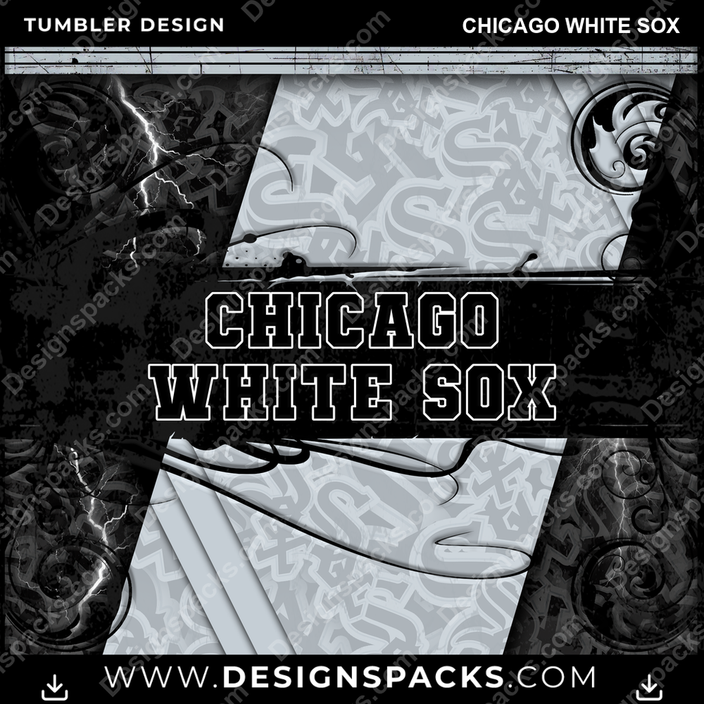 Baseball Elegant Chicago White Sox Tumbler Digital Wrap Design
