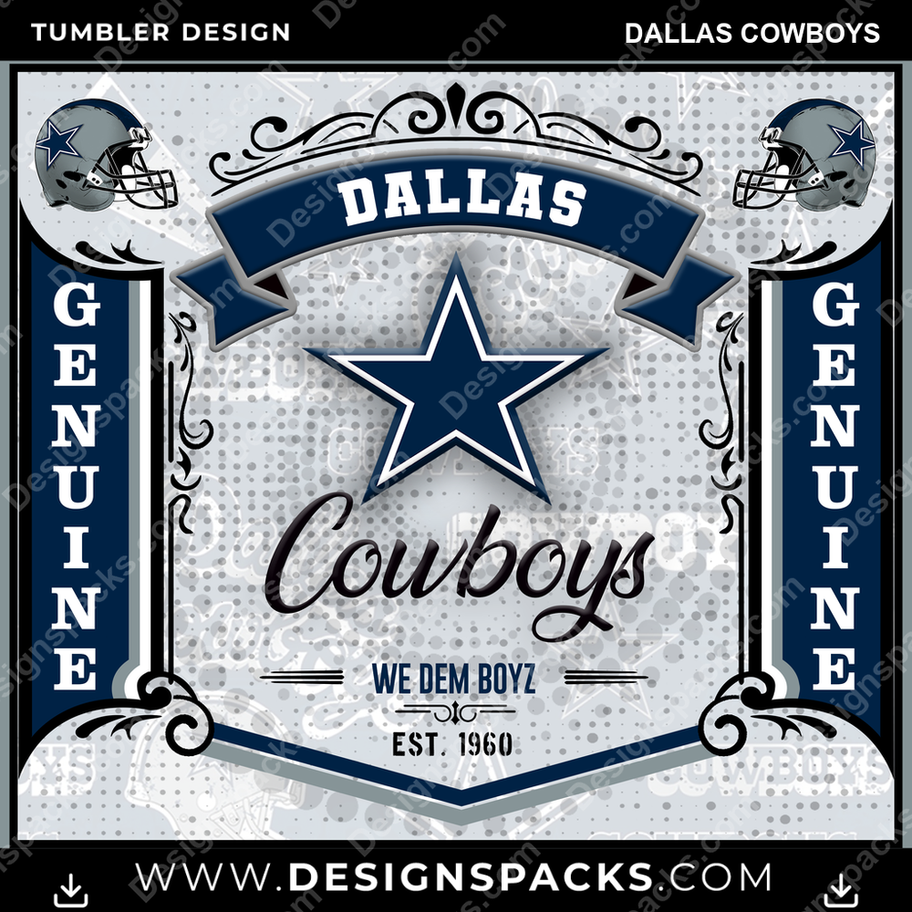 Football Bud Dallas Cowboys Tumbler Digital Wrap Design