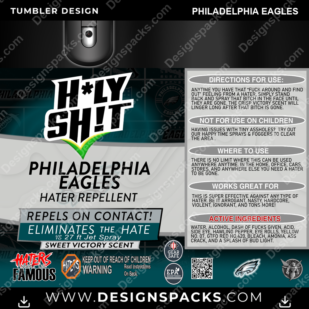 Football HOLY SHIT Philadelphia Eagles NFL Football Tumbler Digital Wrap Design Download
