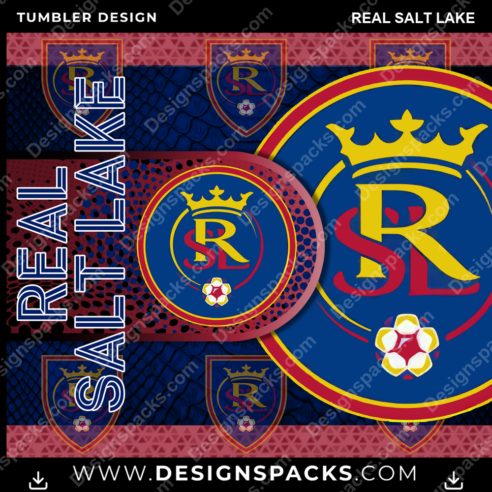 Soccer Hyper Real Salt Lake Tumbler Digital Wrap Design