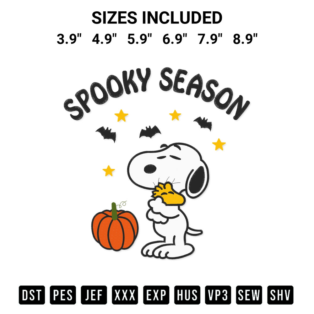 Looking for the perfect pattern? Download the Spooky Season Snoopy Pumpkin Embroidery Design embroidery design today at Designspacks.com. Crisp, clean stitching guaranteed. Available sizes: 3.9", 4.9", 5.9", 6.9", 7.9", 8.9".