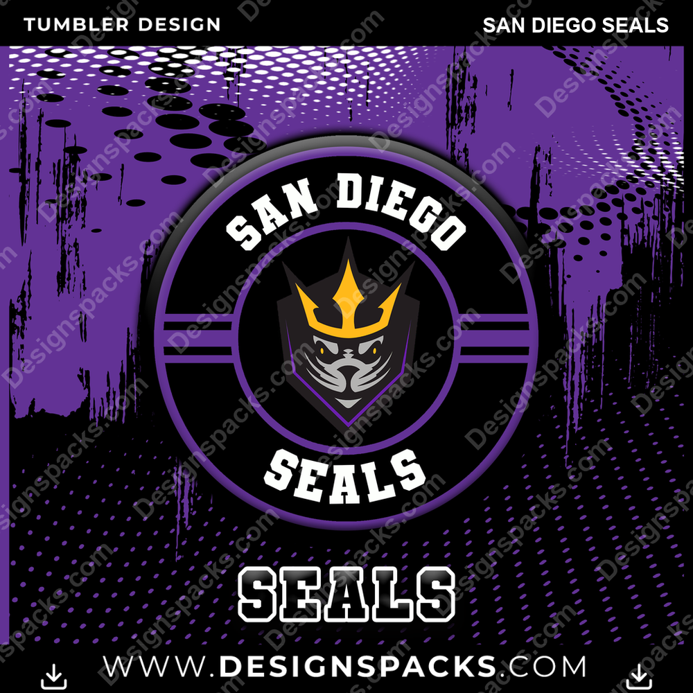 Lacrosse Dot Logo San Diego Seals Tumbler Digital Wrap Design