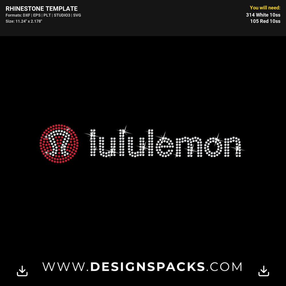 Lululemon Logo Rhinestone Digital Template