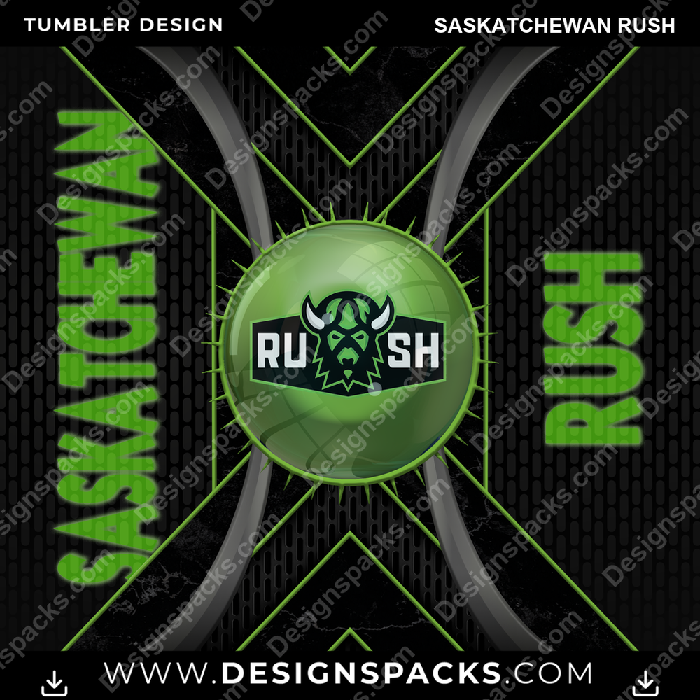 Lacrosse Metal Grating Saskatchewan Rush Tumbler Digital Wrap Design