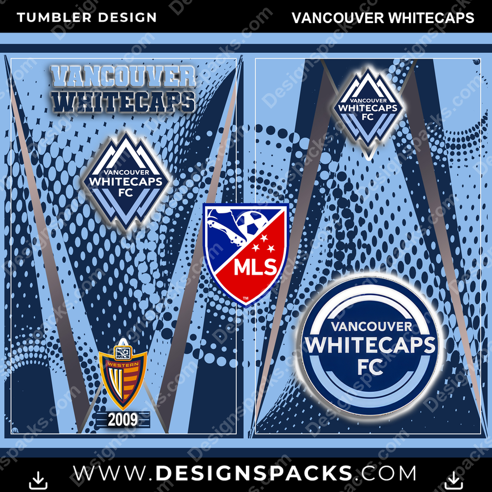 US Soccer Team Logo Vancouver Whitecaps Tumbler Digital Wrap Design