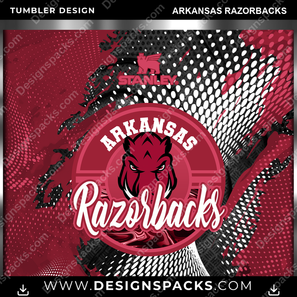 College Sport Stanley Arkansas Razorbacks NCAA College Sport Tumbler Digital Wrap Design Download