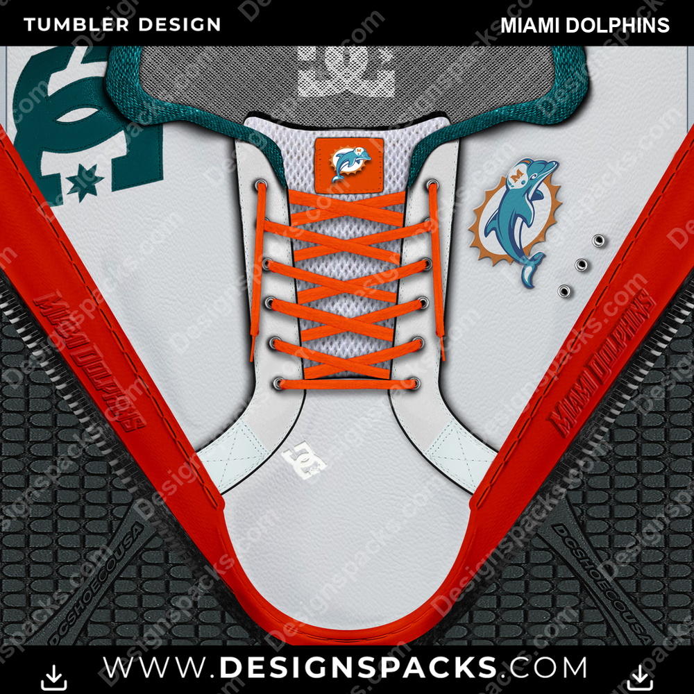 Football DC Sneaker Miami Dolphins Tumbler Digital Wrap Design