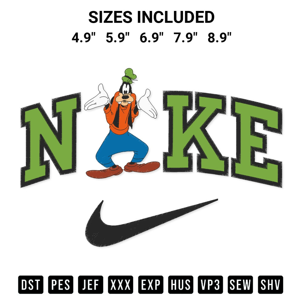 Discover the perfect addition to your crafting collection: Nike Goofy Dog Embroidery Design embroidery file. Instantly available at Designspacks.com. Available sizes: 4.9", 5.9", 6.9", 7.9", 8.9".