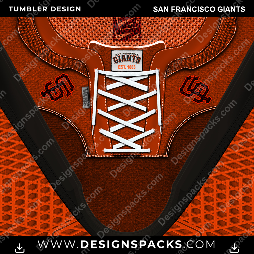 Baseball VANS Atwood DX San Francisco Giants MLB Baseball Tumbler Digital Wrap Design Download