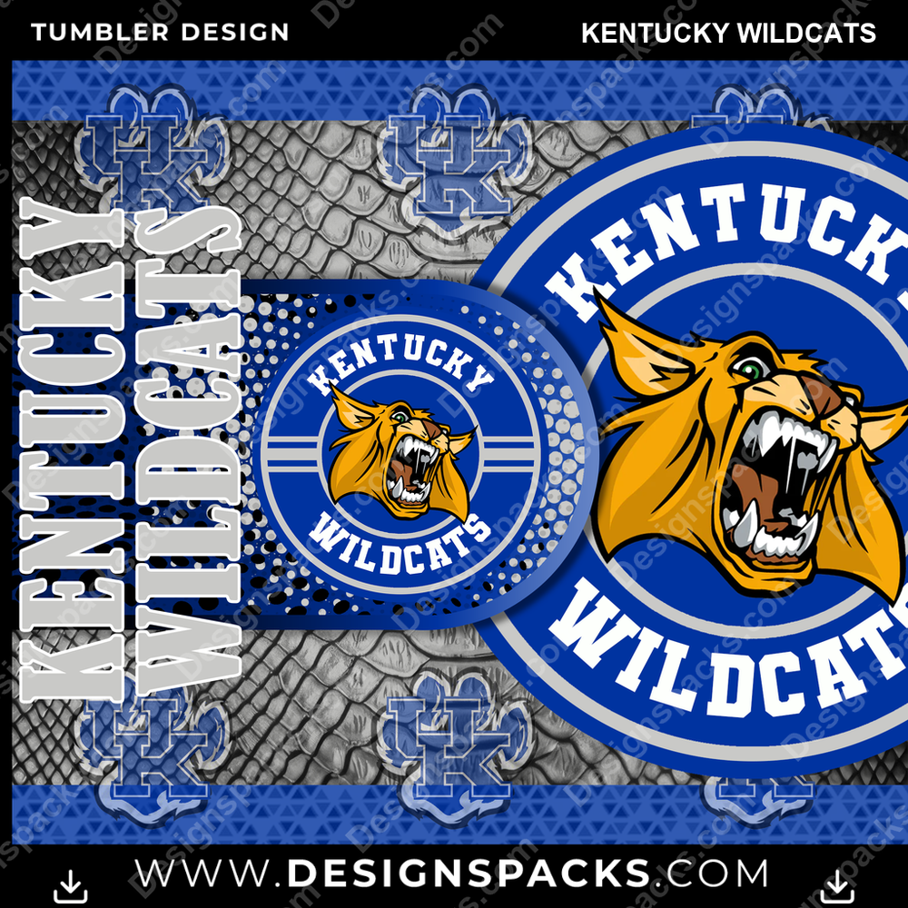 College Sport Hyper Kentucky Wildcats Tumbler Digital Wrap Design