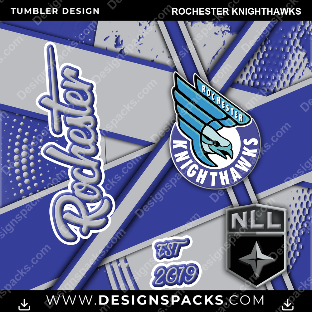 Lacrosse Team Sport Rochester Knighthawks Tumbler Digital Wrap Design