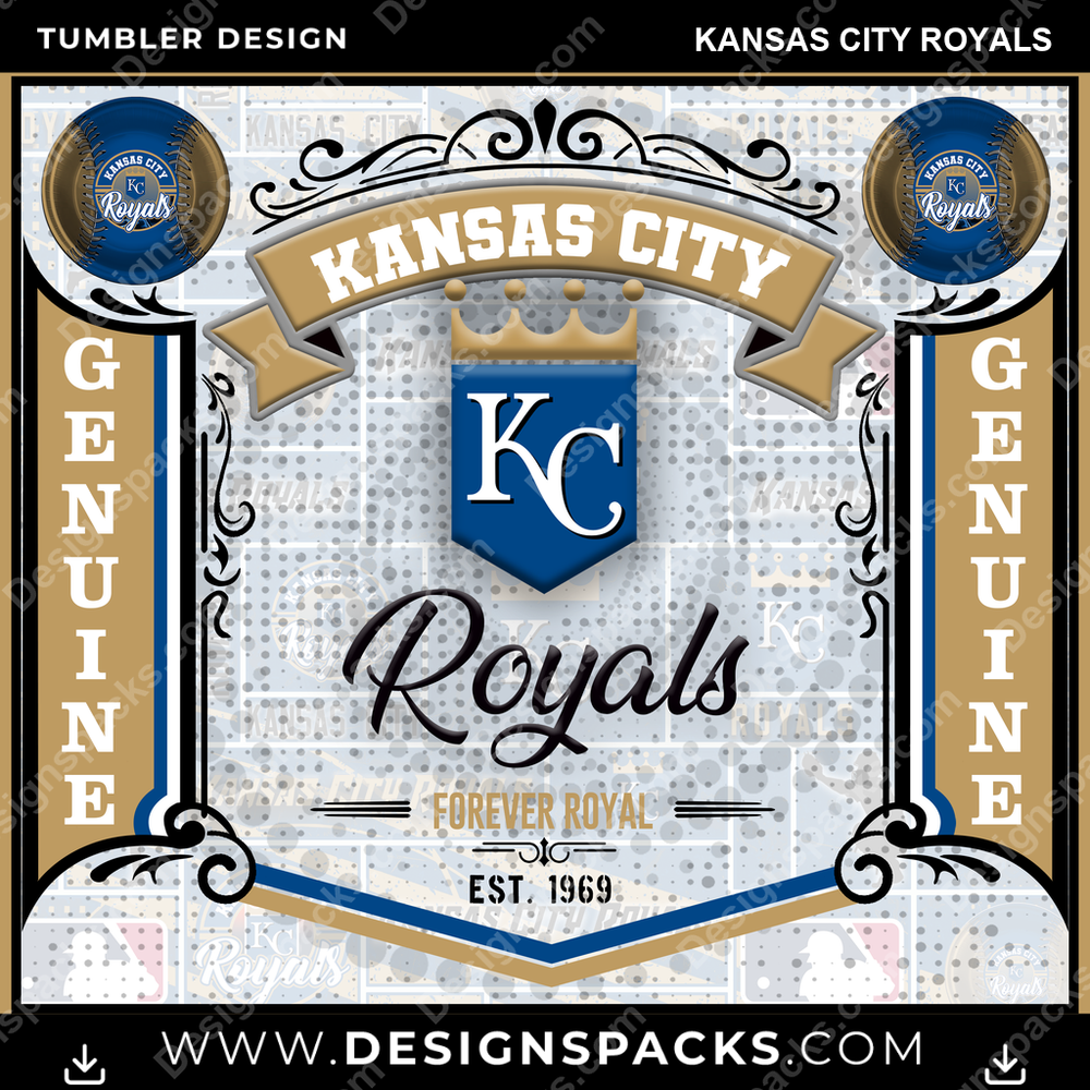 Baseball Bud Kansas City Royals Tumbler Digital Wrap Design