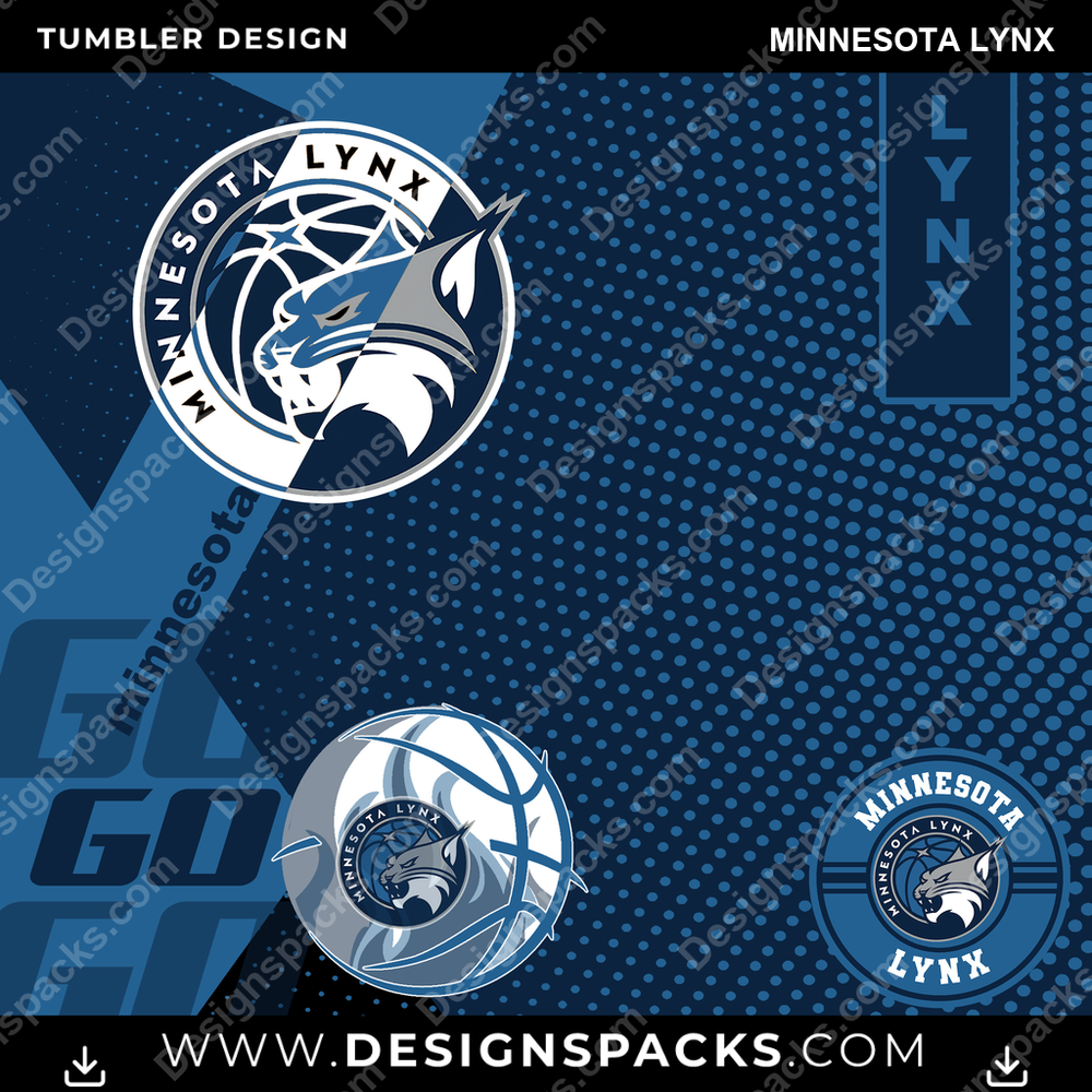 Basketball GO Minnesota Lynx Tumbler Digital Wrap Design