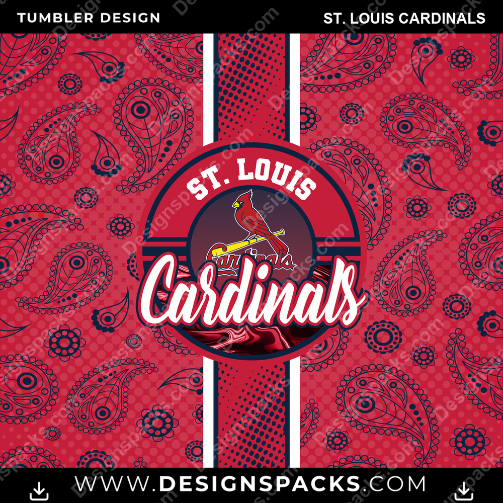 Baseball Handkerchief St. Louis Cardinals MLB Baseball Tumbler Digital Wrap Design Download